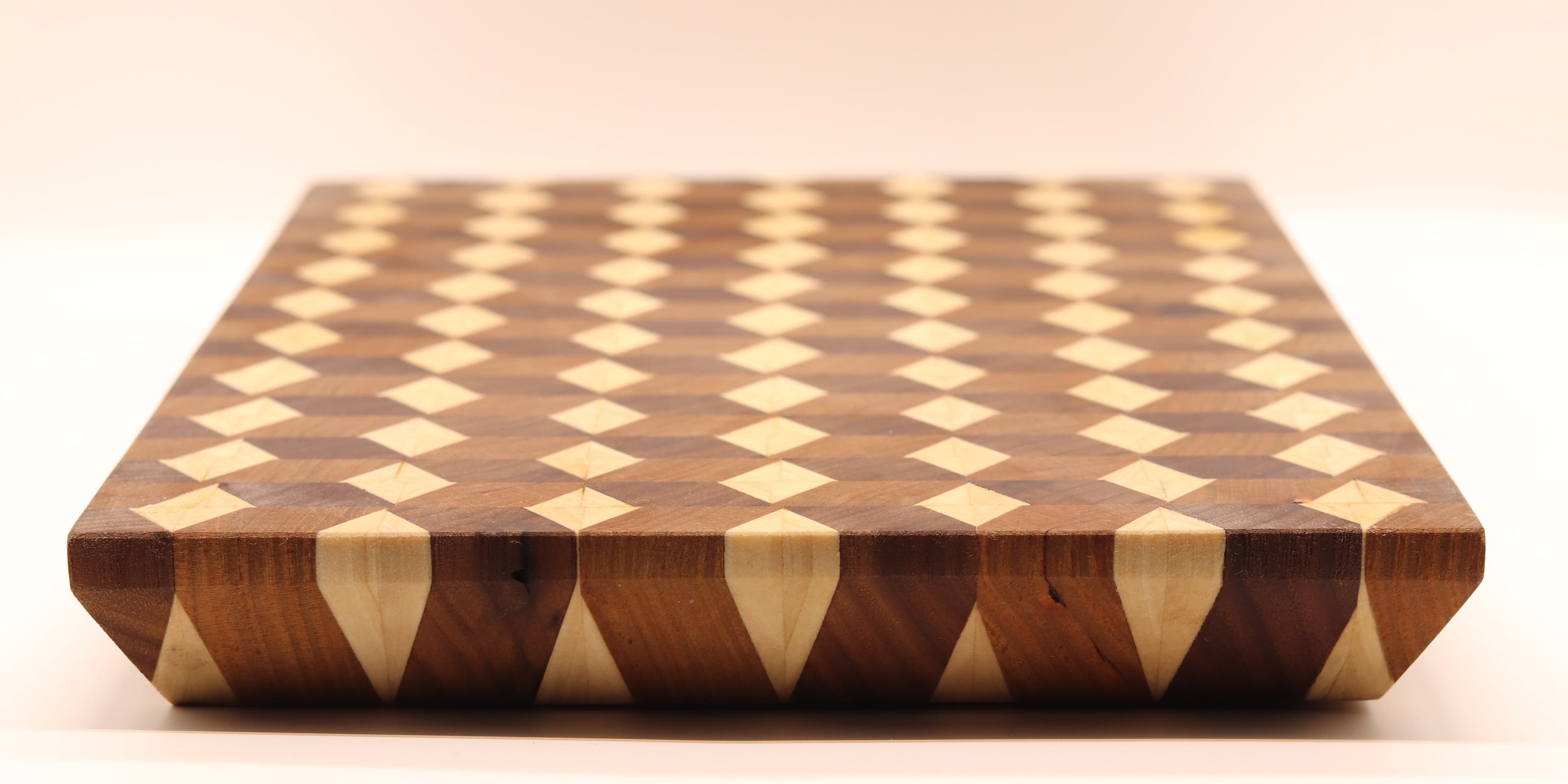 End grain cutting board overhead