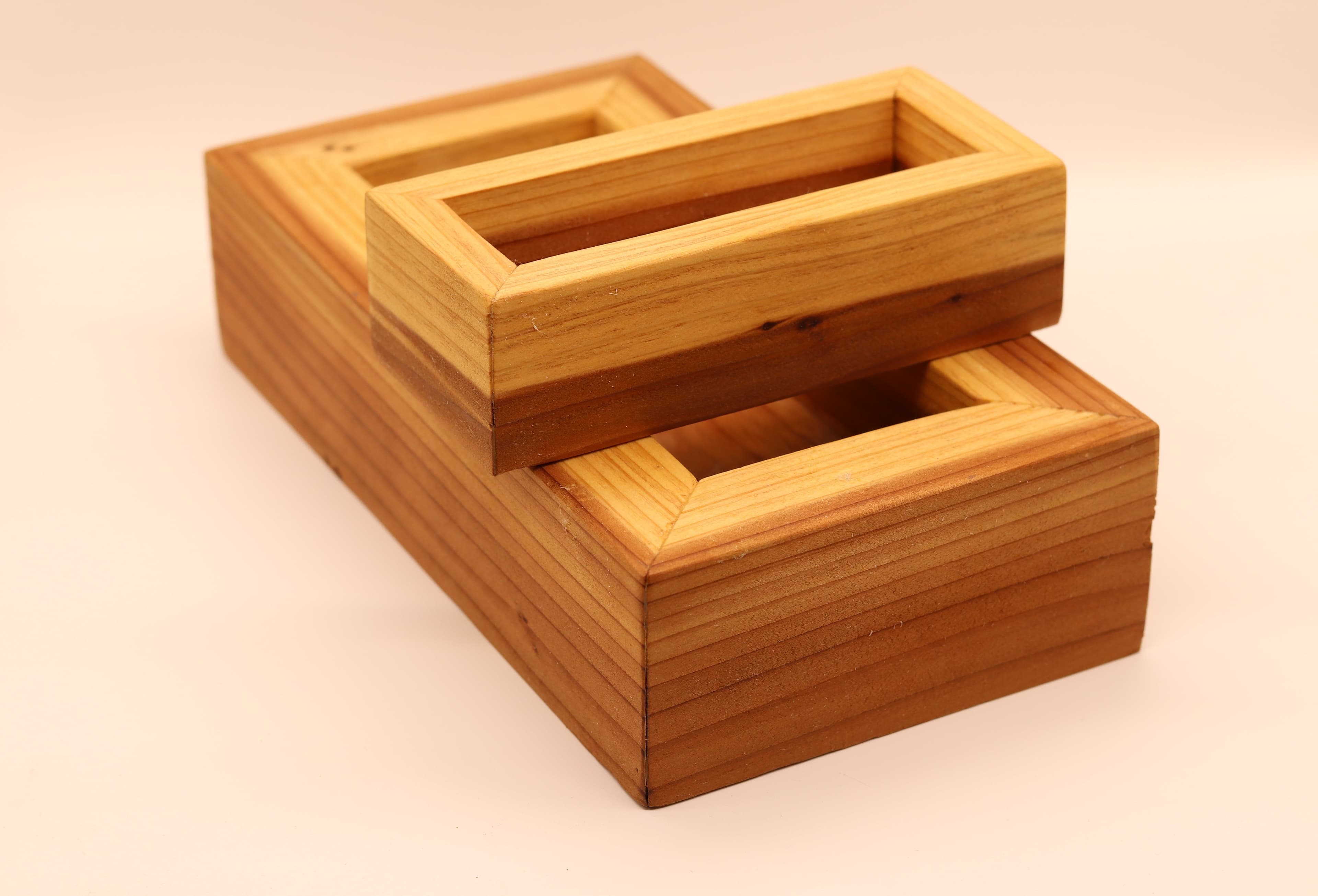 Nesting boxes stacked