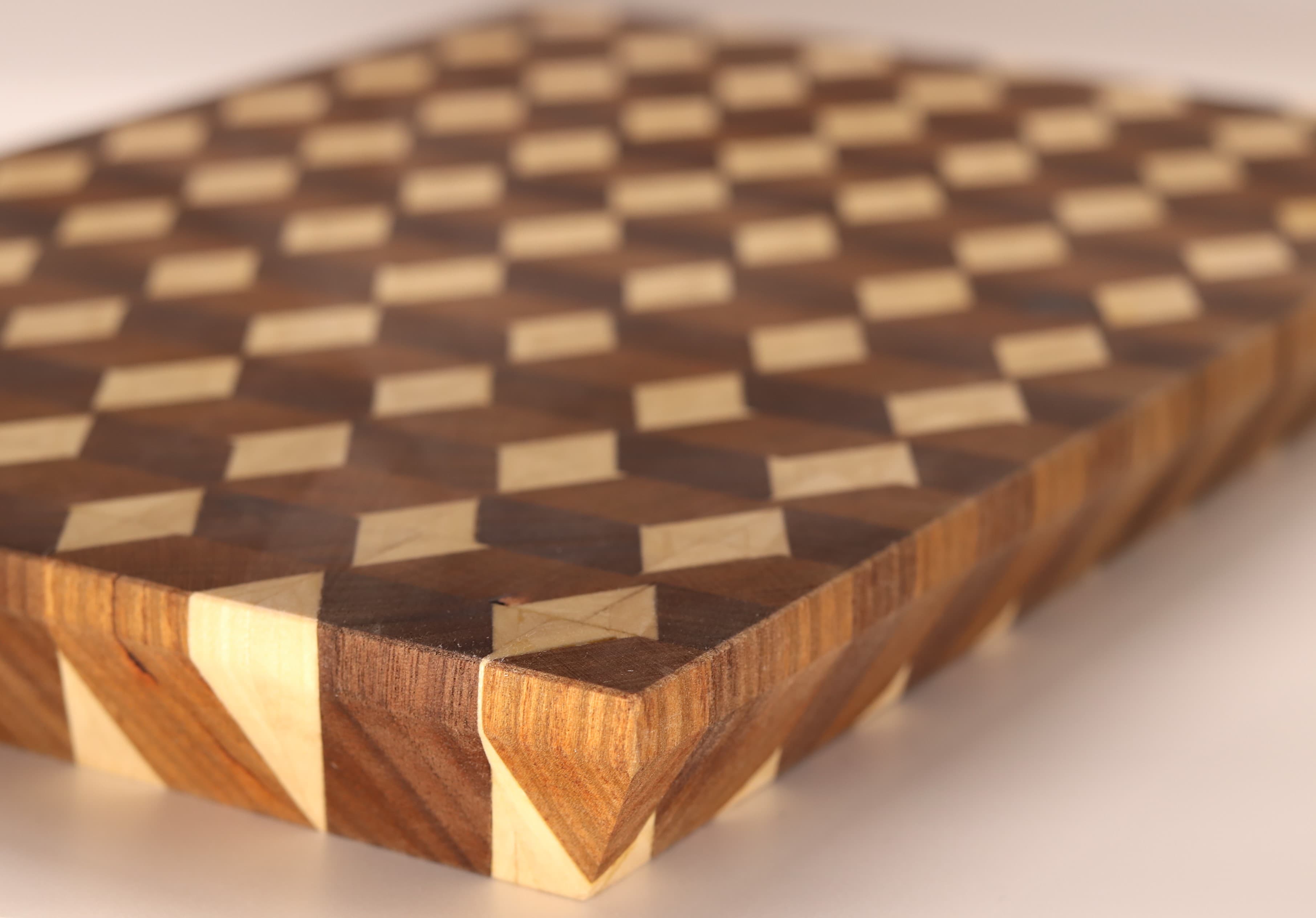 End grain cutting board corner