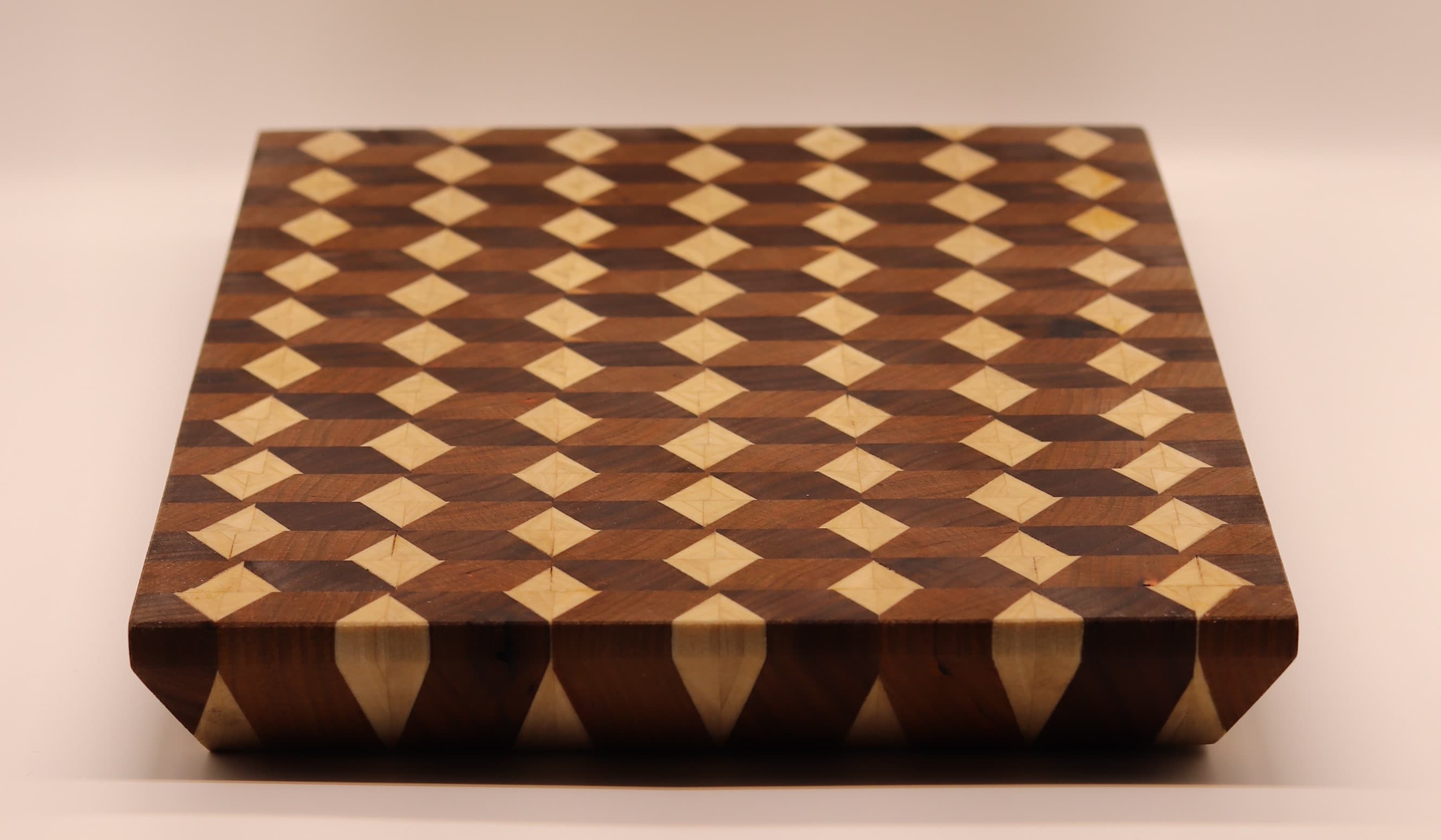 End grain cutting board detail